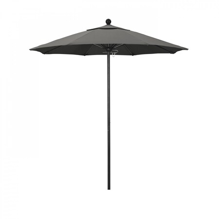 California Umbrella 7.5' Black Aluminum Market Patio Umbrella, Sunbrella Charcoal 194061334294